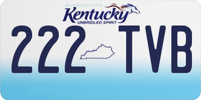 KY license plate 222TVB