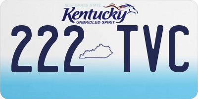 KY license plate 222TVC