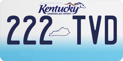KY license plate 222TVD