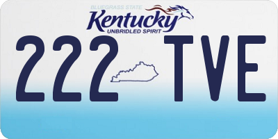 KY license plate 222TVE