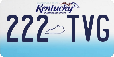 KY license plate 222TVG