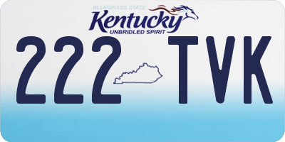 KY license plate 222TVK