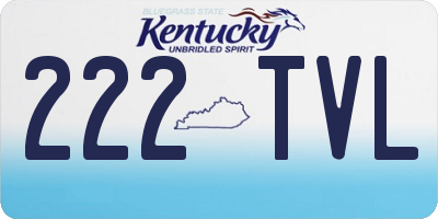 KY license plate 222TVL