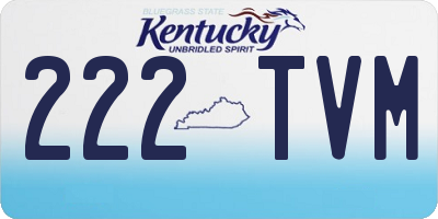 KY license plate 222TVM