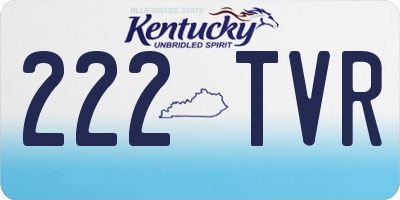 KY license plate 222TVR