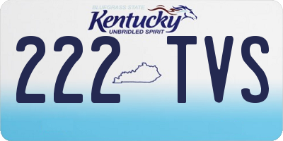 KY license plate 222TVS