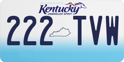 KY license plate 222TVW
