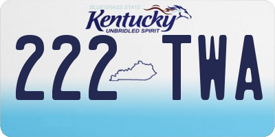 KY license plate 222TWA