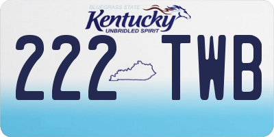 KY license plate 222TWB