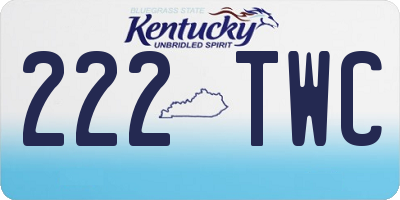 KY license plate 222TWC
