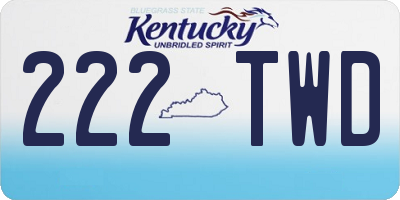 KY license plate 222TWD