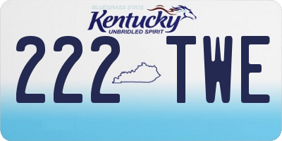 KY license plate 222TWE
