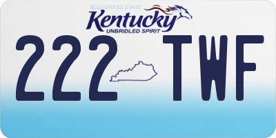 KY license plate 222TWF