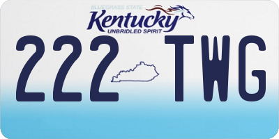 KY license plate 222TWG
