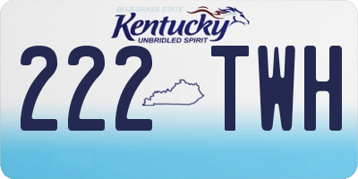 KY license plate 222TWH