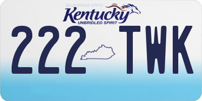 KY license plate 222TWK