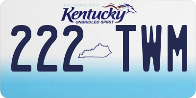 KY license plate 222TWM