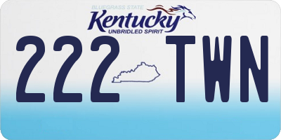KY license plate 222TWN