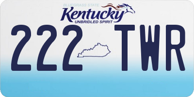 KY license plate 222TWR