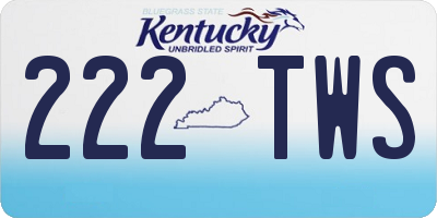 KY license plate 222TWS