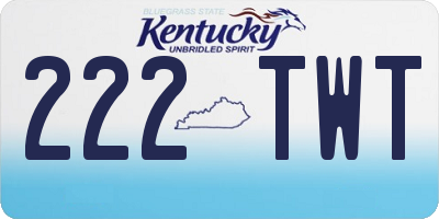 KY license plate 222TWT