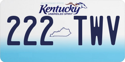 KY license plate 222TWV
