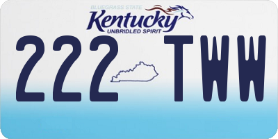 KY license plate 222TWW