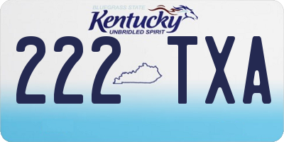 KY license plate 222TXA