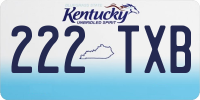 KY license plate 222TXB
