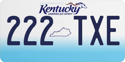 KY license plate 222TXE