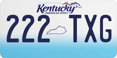 KY license plate 222TXG