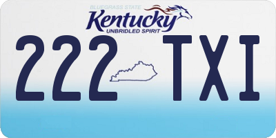 KY license plate 222TXI