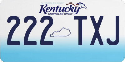 KY license plate 222TXJ