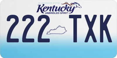 KY license plate 222TXK