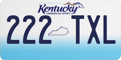 KY license plate 222TXL