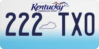 KY license plate 222TXO