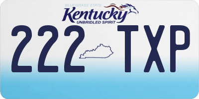 KY license plate 222TXP