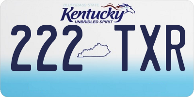 KY license plate 222TXR