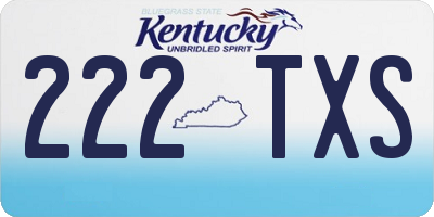 KY license plate 222TXS