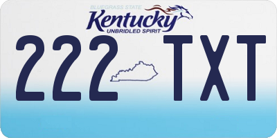 KY license plate 222TXT