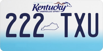 KY license plate 222TXU
