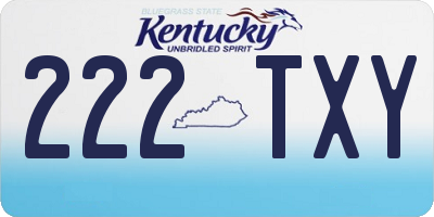 KY license plate 222TXY