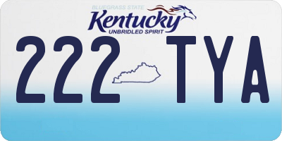 KY license plate 222TYA