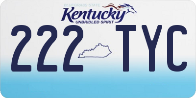 KY license plate 222TYC