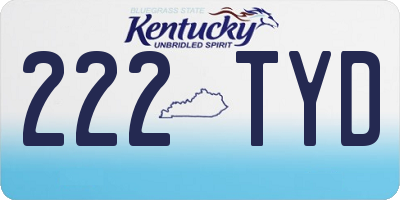 KY license plate 222TYD