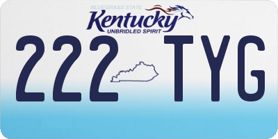 KY license plate 222TYG