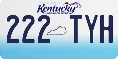 KY license plate 222TYH