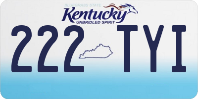 KY license plate 222TYI