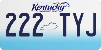 KY license plate 222TYJ