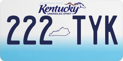 KY license plate 222TYK